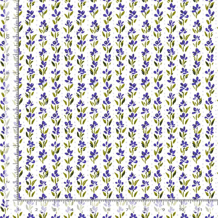 Summer Sparklers STELLA-DCWR3882 WHITE Floral Stripe Dear Stella Half Yard