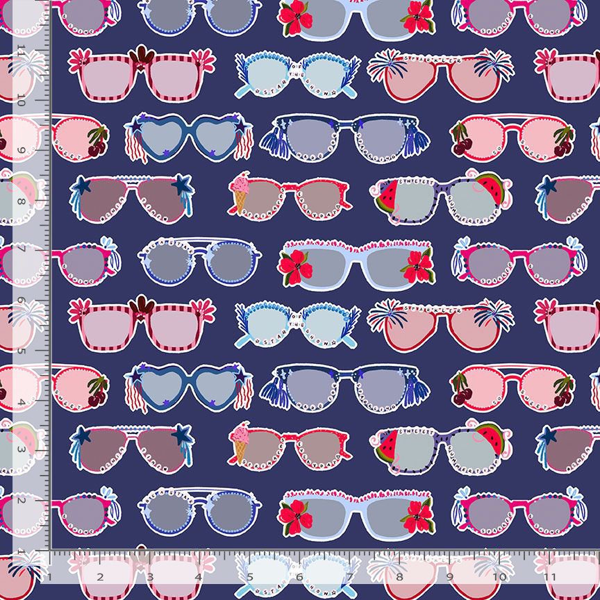 Summer Sparklers STELLA-DCWR3889 NAVY No Shade Dear Stella Half Yard