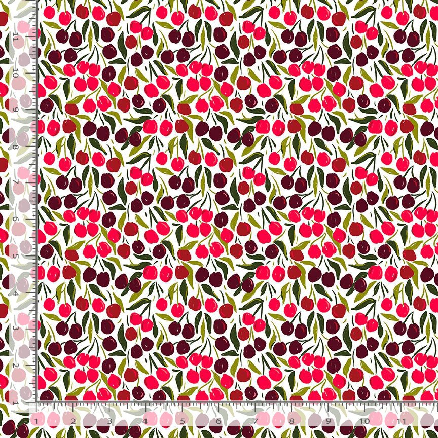 Summer Sparklers STELLA-DCWR3892 WHITE Cherries Dear Stella Half Yard