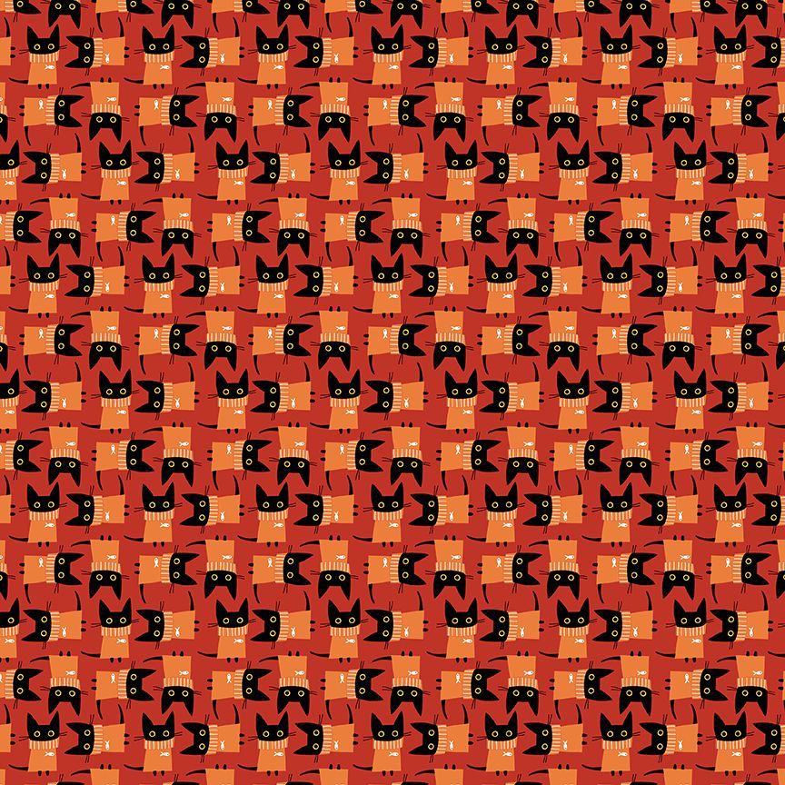Bok Bok Meow STELLA-DLW3695 RUST Nigel's Jumper Leezaworks Dear Stella Half Yard