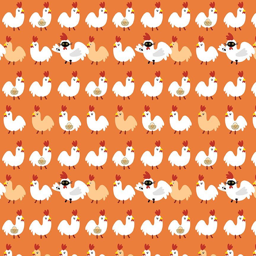 Bok Bok Meow STELLA-DLW3702 CARROT Chicken Run Leezaworks Dear Stella Half Yard