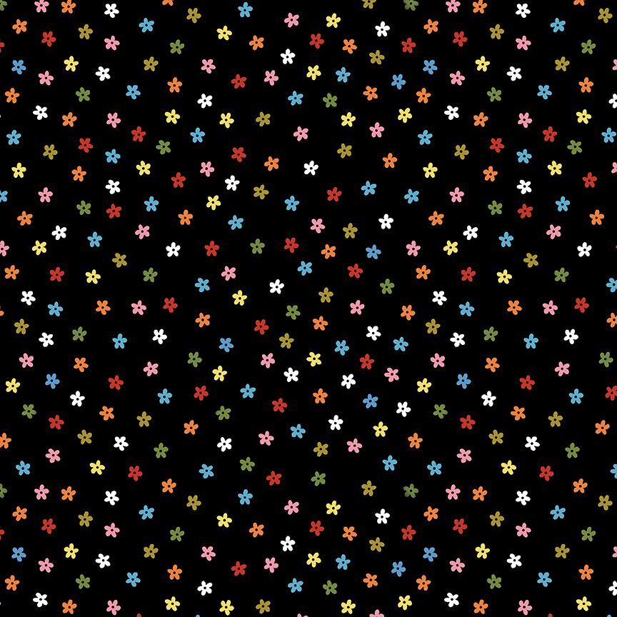 Bok Bok Meow STELLA-DLW3704 JET Petal Pawty Leezaworks Dear Stella Half Yard