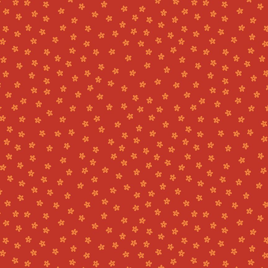 Bok Bok Meow STELLA-DLW3704 RUST Petal Pawty Leezaworks Dear Stella Half Yard