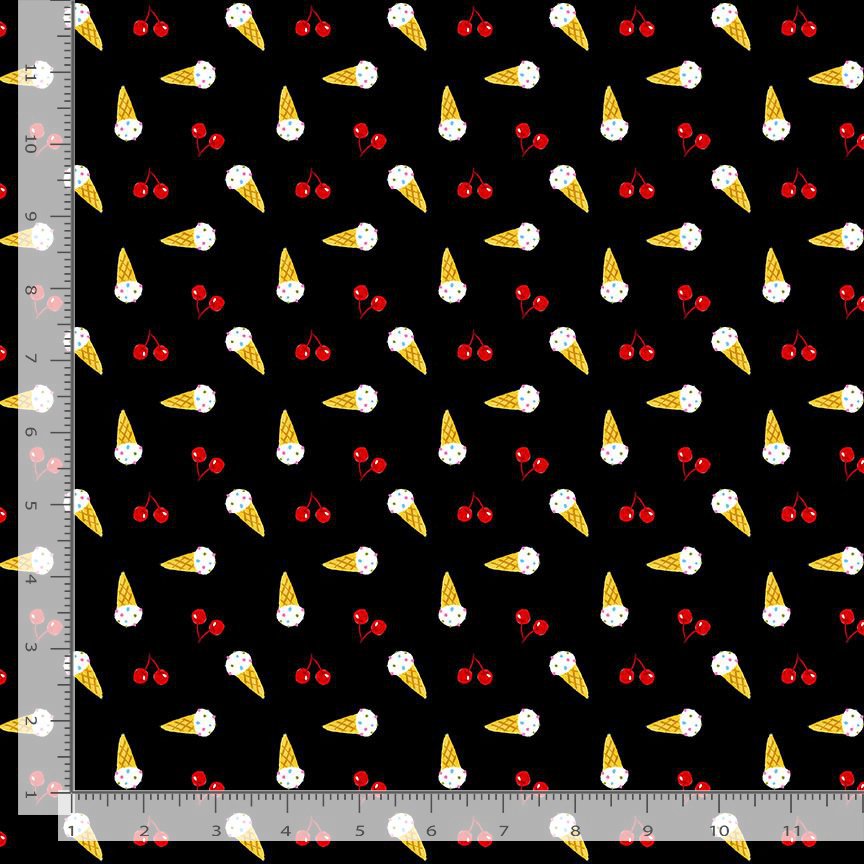 Scoops N’ Boops STELLA-DLW3896 BLACK Cherry Pawty Dear Stella Half Yard