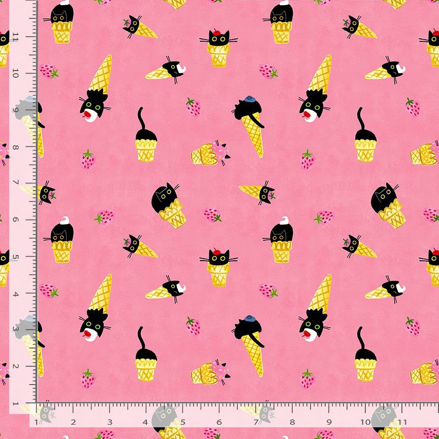 Scoops N’ Boops STELLA-DLW3897 FLAMINGO Kitty Cones Dear Stella Half Yard