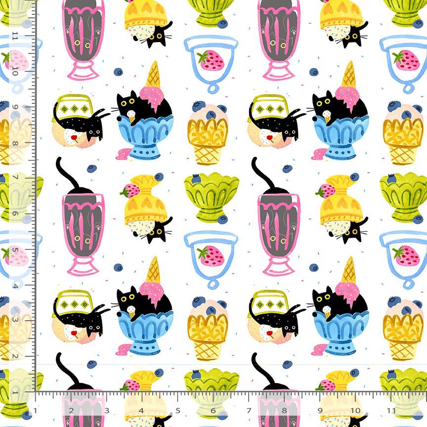 Scoops N’ Boops STELLA-DLW3901 WHITE Lickity Split Dear Stella Half Yard