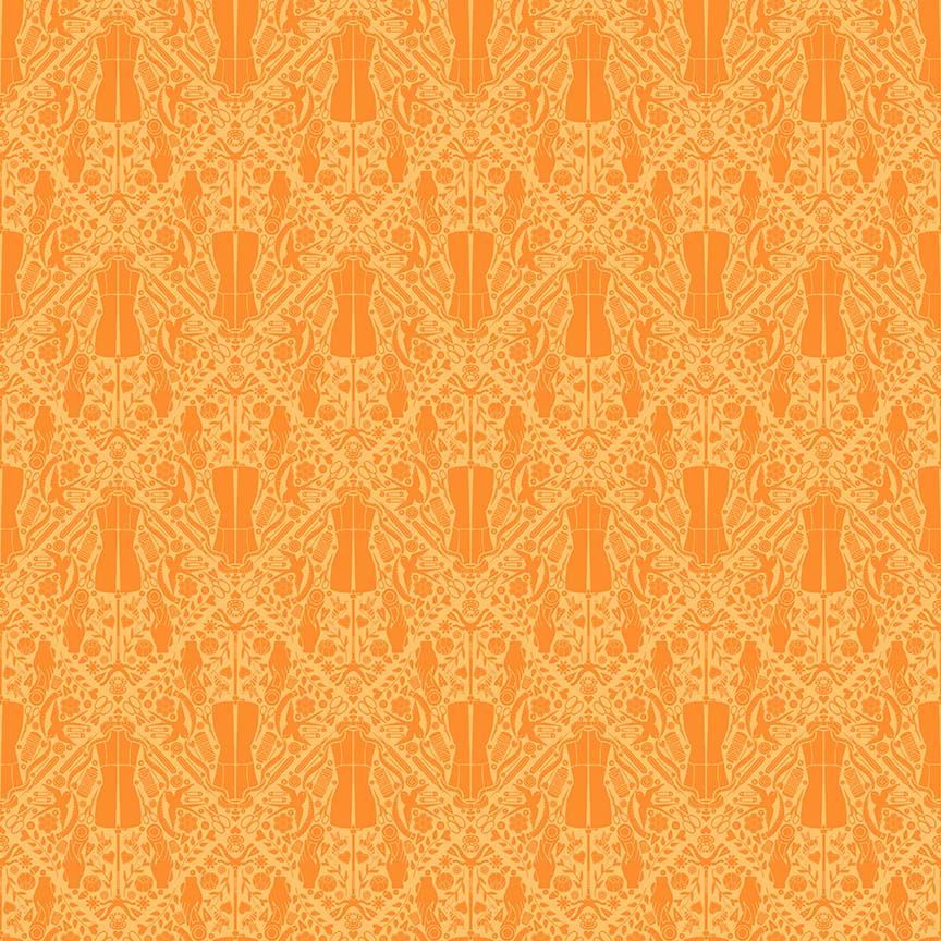 Quilty Helpurrs You Got The Notion by Pammie Jane for Dear Stella Designs STELLA-DPJ3351 MANDARIN by the Half Yard