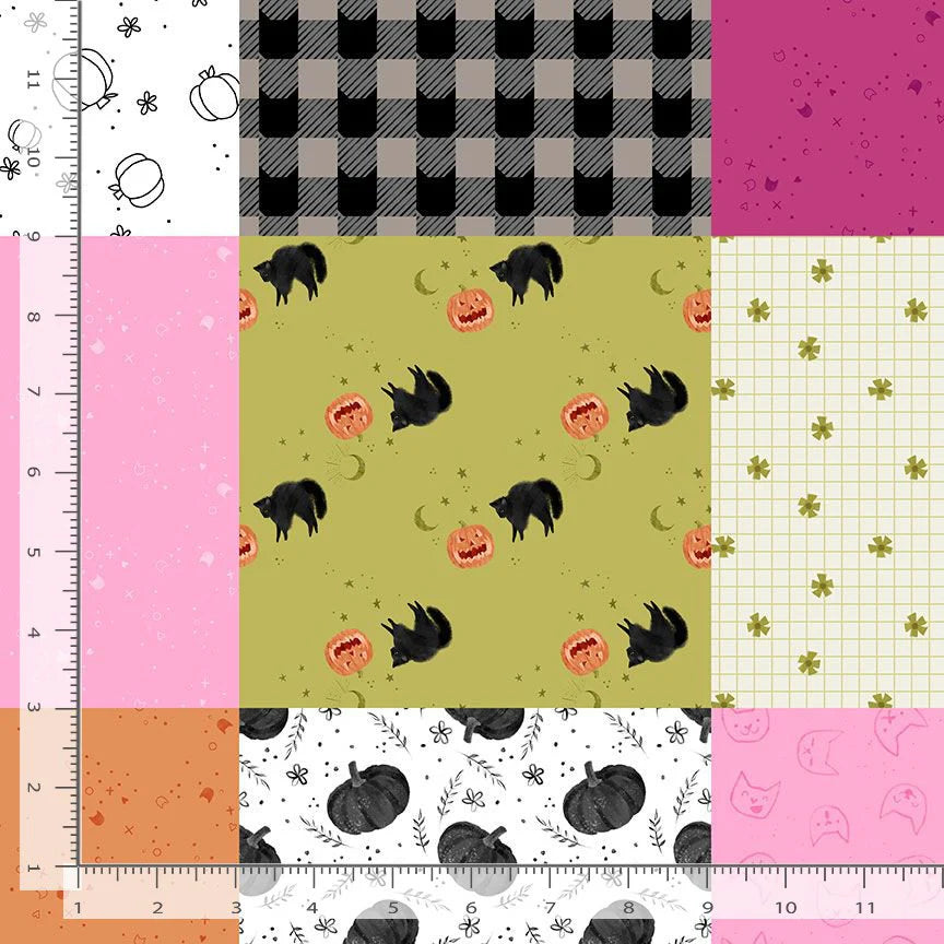 Ghouls Night Out Patchwork STELLA-DPJ3394 Multi - Half Yard