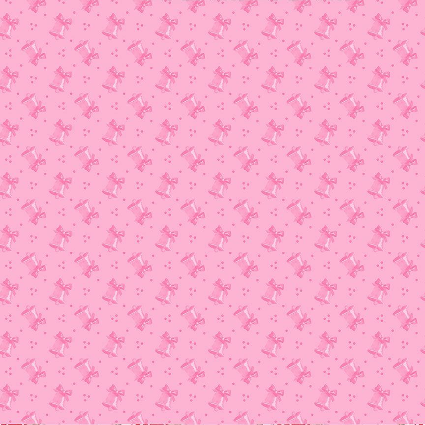 Catmas Carols Silver Bells Carnation Pammie Jane Dear Stella STELLA-DPJ3556 CARNATION Half Yard
