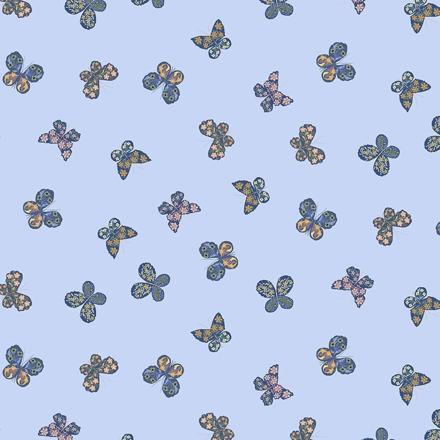 Float Like a Butterfly Dear Stella D3209 Cerulean Flutter 15 Yard Bolt