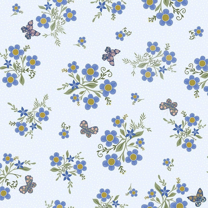 Float Like a Butterfly Dear Stella D3211 Sky Posies 15 Yard Bolt