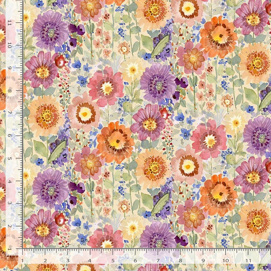 Secret Garden Farm Flowers Stella DCJ3244 Multi Dear Stella Half Yard