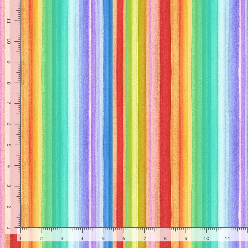 Spring Awakening STRIPE-CD4591 BRIGHT Watercolor Stripe Timeless Treasures Half Yard