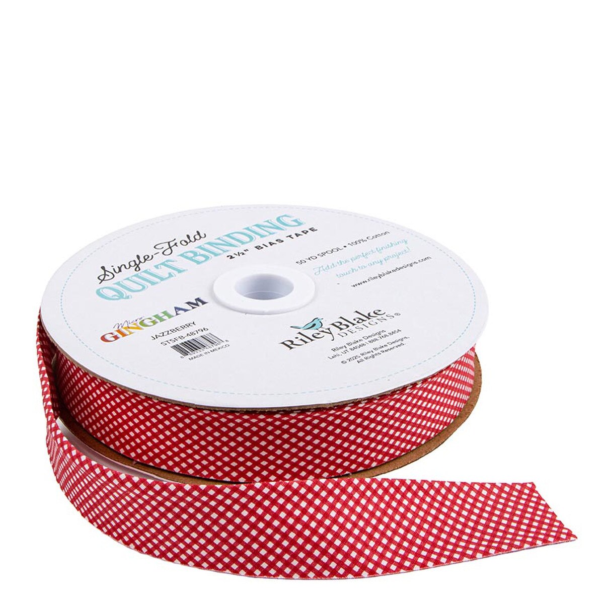 6 Yard Cut - Single-Fold Quilt Binding Micro Gingham Jazzberry