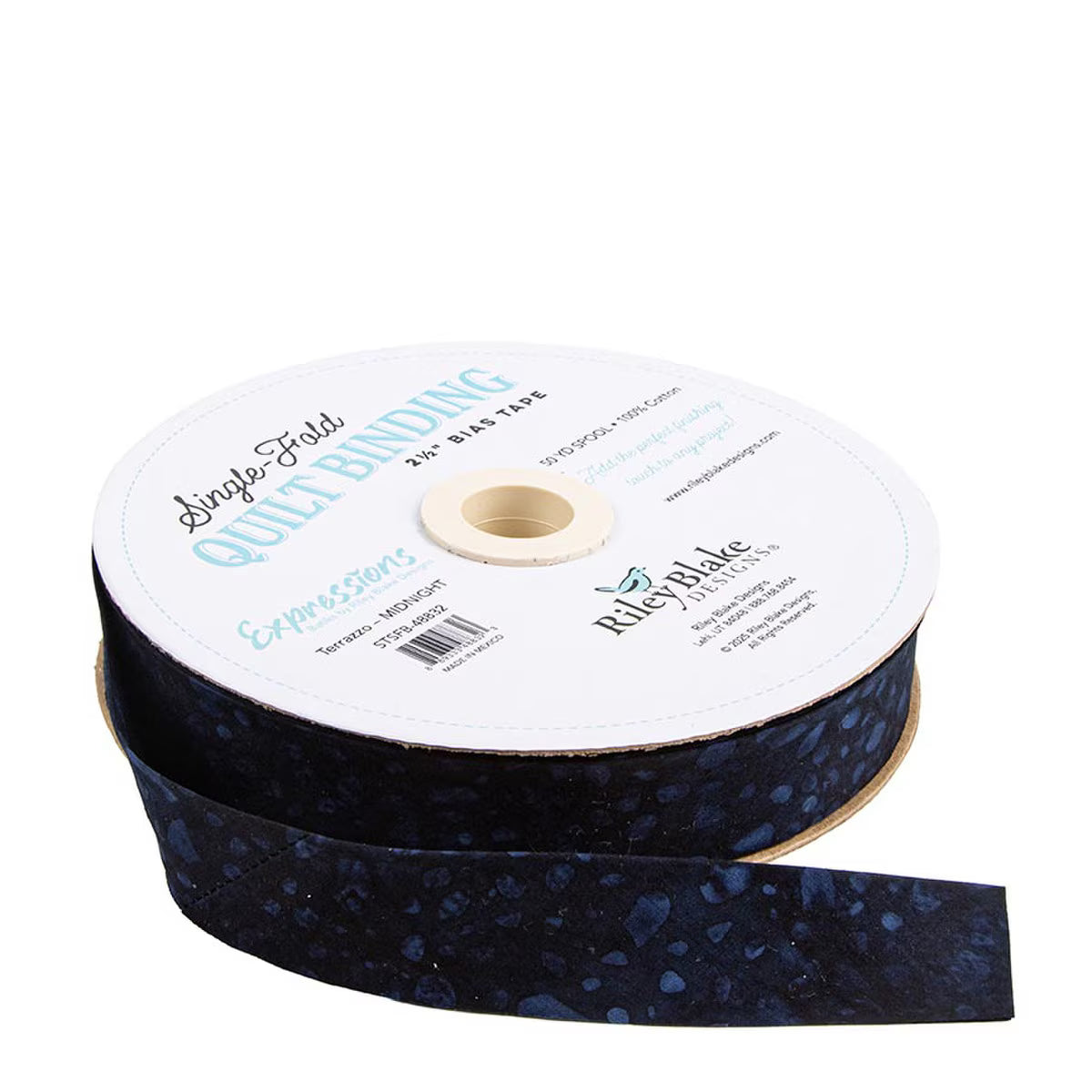 6yd BATIK Single Fold Quilt Binding Riley Blake STSFB-48832 Terrazzo Midnight