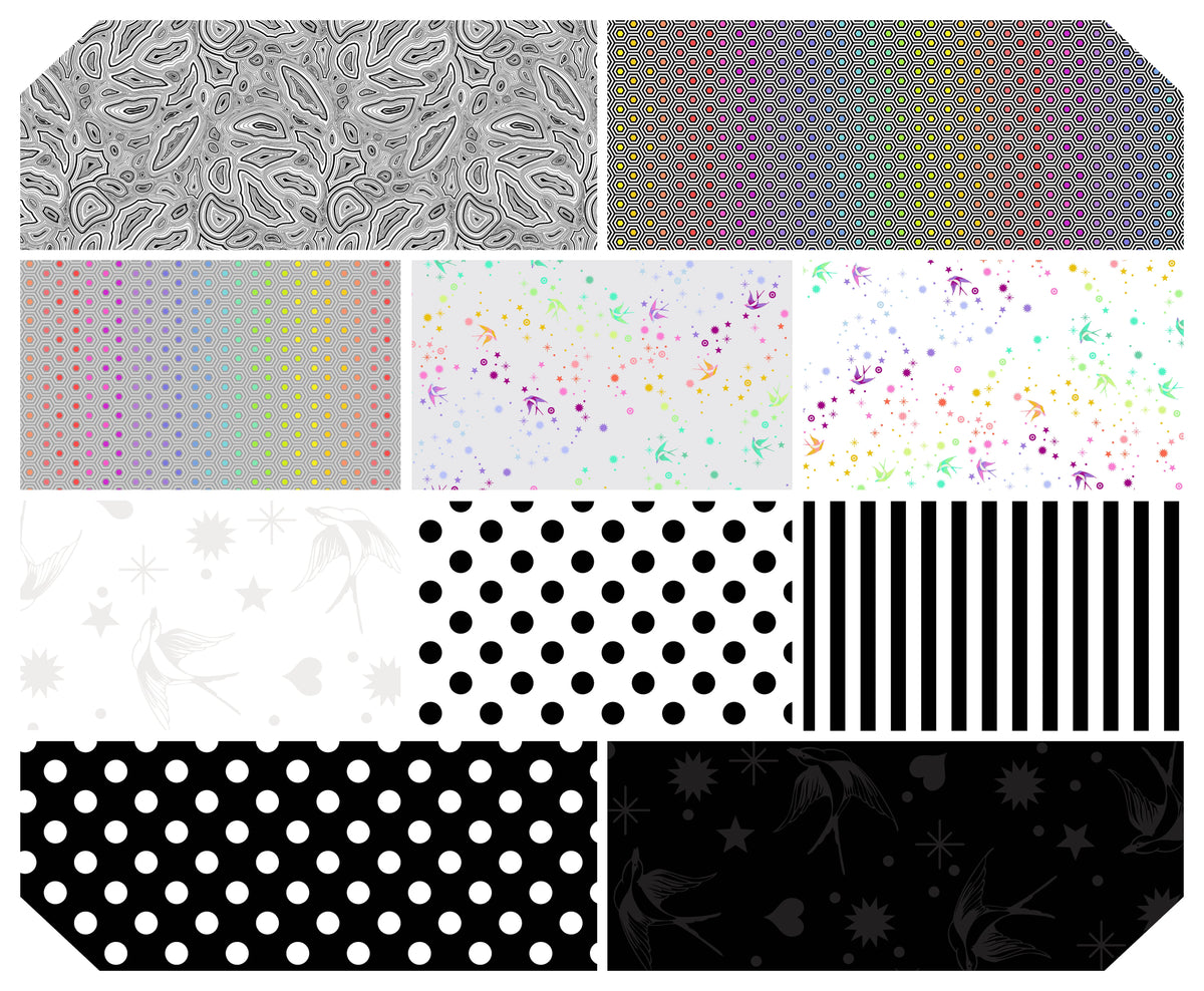 True Colors Graphite 2.5" Mini Charm Pack Tula Pink FB18MCTP.GRAPHITE FreeSpirit