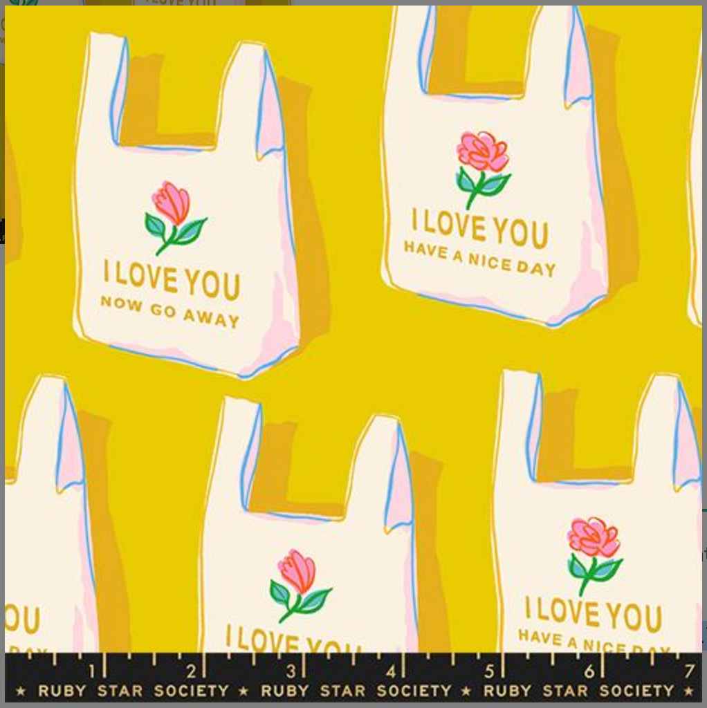 Sparkle Mart Have A Nice Day Novelty Bag Vintage Retro Kitsch Ruby Star Golden Hour MODA RS0117 12 HALF YARD