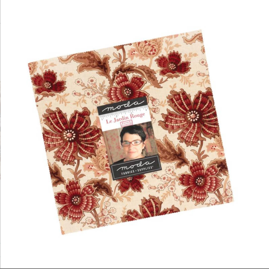 Le Jardin Rouge Layer Cake®10x10 French General MODA 36150LC 42 Asst Pieces