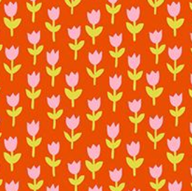 1 800 Calico Tulips 30's and Retro Floral Blender Ruby Star Warm Red MODA RS4169 13 HALF YARD