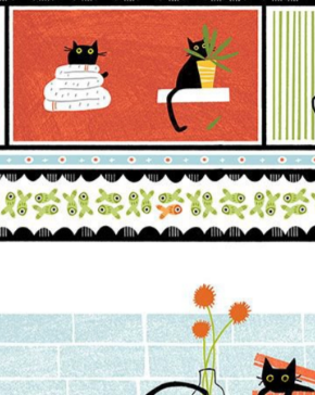 Cats In The Laundry 24" Panel PSTELLA-DLW3259 Dear Stella 8M