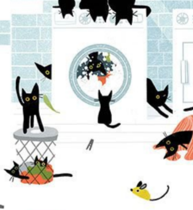 Cats in the Laundry STELLA-DLW3264 Dear Stella Half Yard