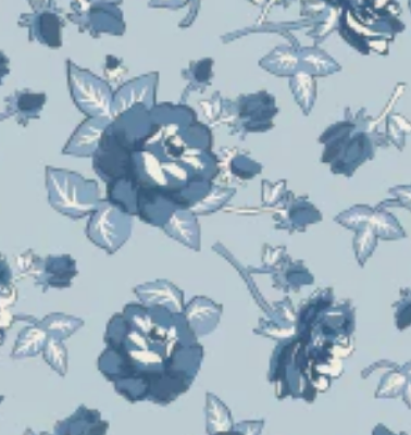 Lakeland Blues Elegant Rose LB25803 Poppie Cotton Half Yard