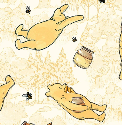 Classic Winnie The Pooh Bears Yellow W.A. Dodge 8716S-44 Studio E Half Yard