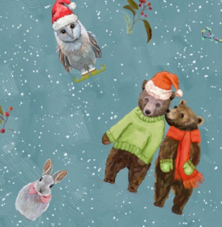Holly Woods 9234S-79 Slate Woodland Toss Studio E Half Yard