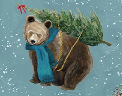 Holly Woods 9234S-79 Slate Woodland Toss Studio E Half Yard