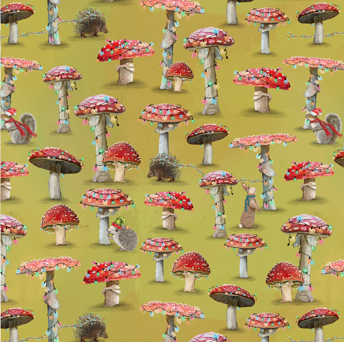 Holly Woods 9239S-44 Mushroom Trees Studio E Half Yard