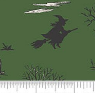 Cobweb Cottage Halloween Toile C19080-PICKLE Pickle Riley Blake Half Yard