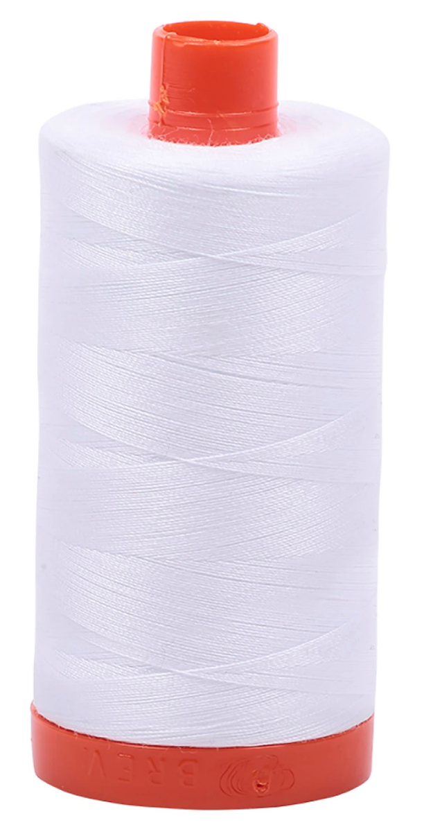 Mako Cotton Thread Solid 50wt 1422yds White - A1050-2024