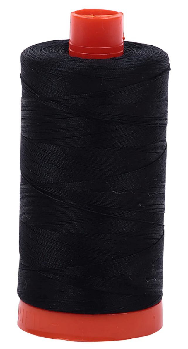 Mako Cotton Thread Solid 50wt 1422yds Black - A1050-2692