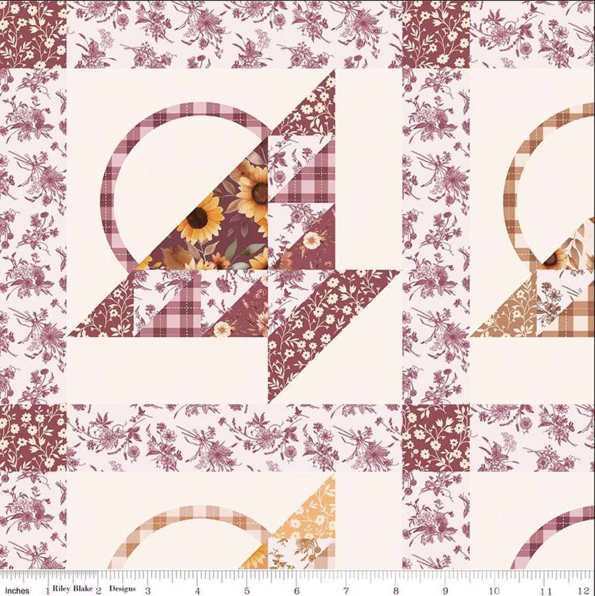 Harvest on the Prairie Harvest Baskets Cheater Print CD18293-CREAM Modern Prairie Riley Blake Half Yard