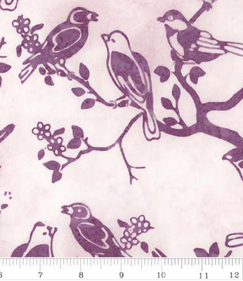 Batiks Backyard Birds Petal BT23581-571 Riley Blake Half Yard
