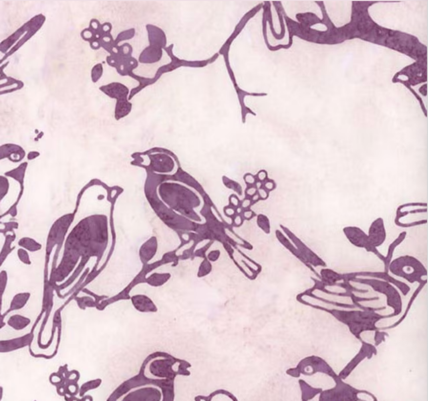 Batiks Backyard Birds Petal BT23581-571 Riley Blake Half Yard
