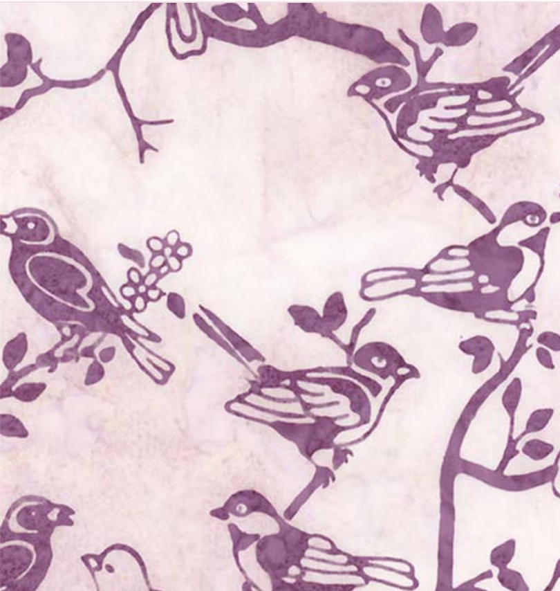 Batiks Backyard Birds Petal BT23581-571 Riley Blake Half Yard