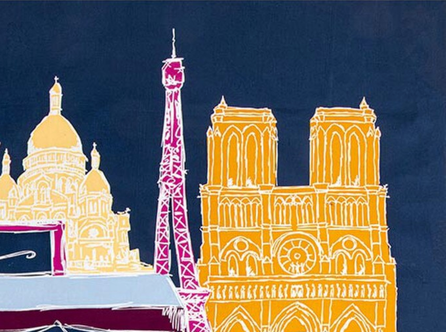 Batiks Around the World Paris Moody Blues Panel BT23700-309 Tara Reed Riley Blake Half Yard