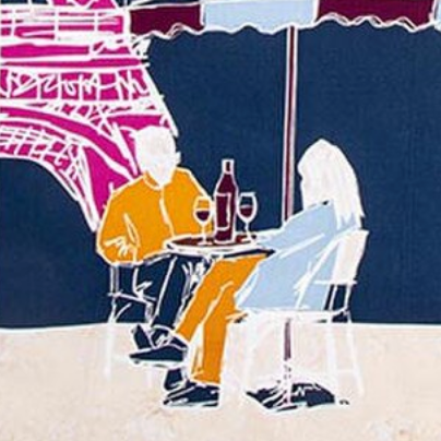 Batiks Around the World Paris Moody Blues Panel BT23700-309 Tara Reed Riley Blake Half Yard