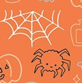 Frank and Friends Halloween Icons Orange C17476-ORANGE My Mind's Eye Riley Blake Half Yard