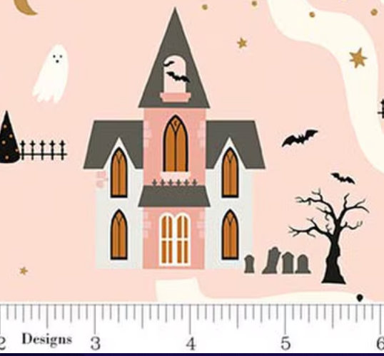 Frank and Friends Houses Pink C17471-PINK My Mind's Eye for Riley Blake Half Yard