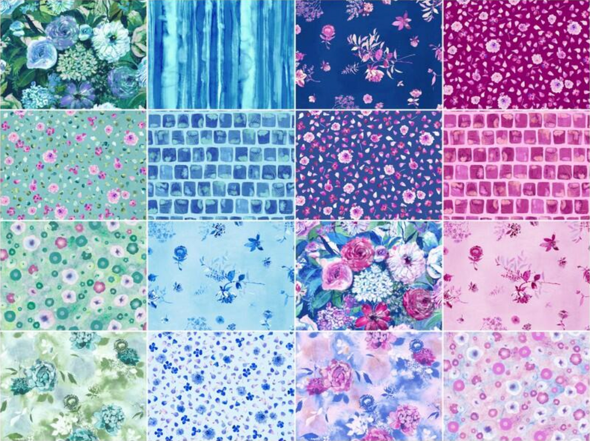 Peony Bloom 16 Fat Quarter Bundle FQ-2366-16 Robert Kaufman