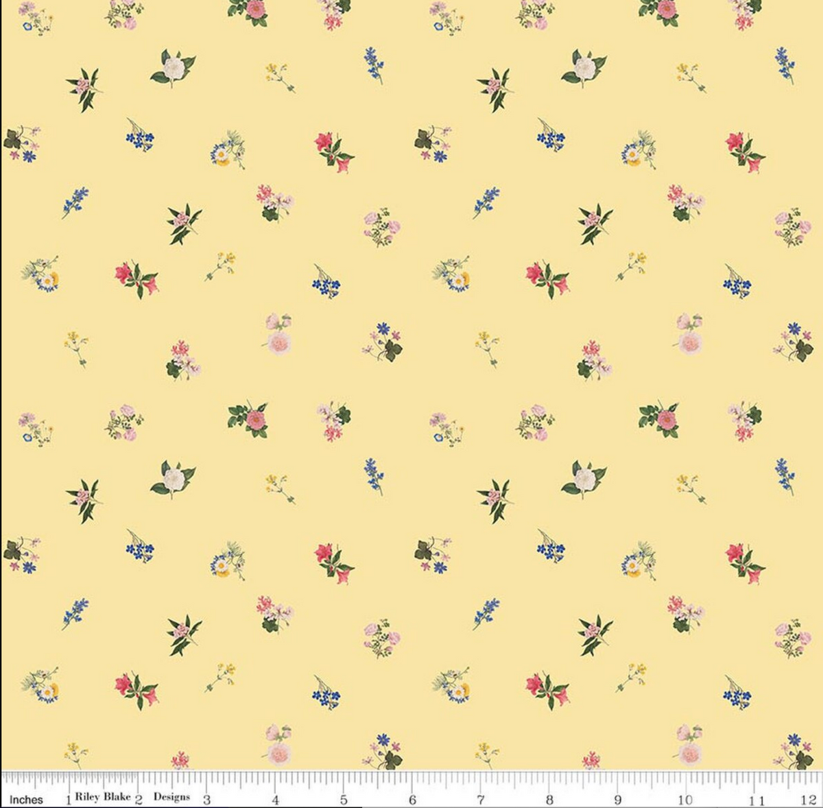 SHOCK DROP! Everbloom Flower Toss Yellow CD18053-YELLOW RHS Collection Riley Blake 1 Yard