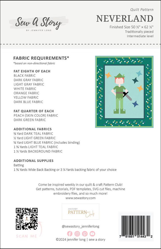 Jennifer Long Neverland P177-NEVERLAND Quilt Pattern Pattern Riley Blake