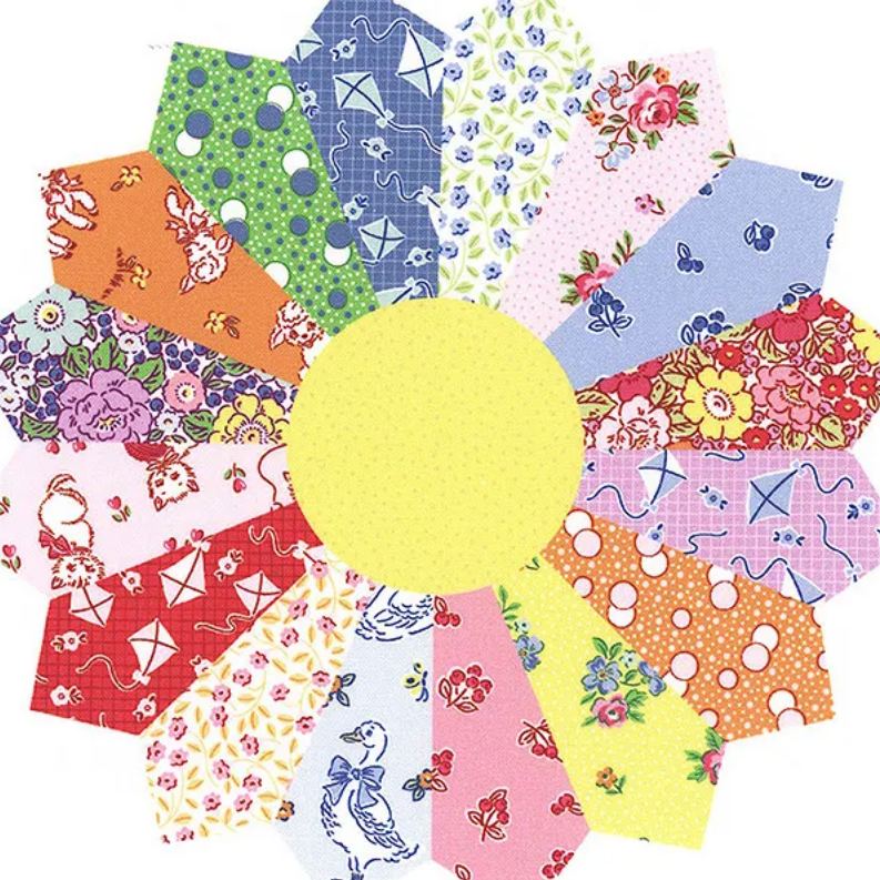 Traditional 30's C18249-MULTI Cheater Print Multi Riley Blake Half Yard