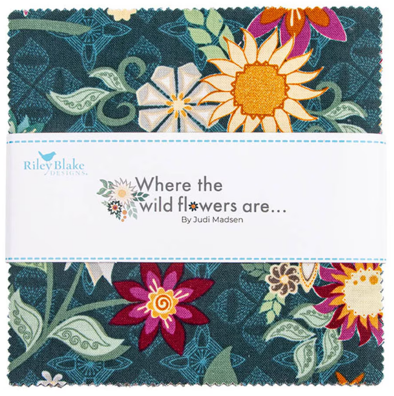 Where the Wild Flowers Are 10" Layer Cake Stacker 42 Pcs 10­-18250­-42 Judi Madsen Riley Blake Designs