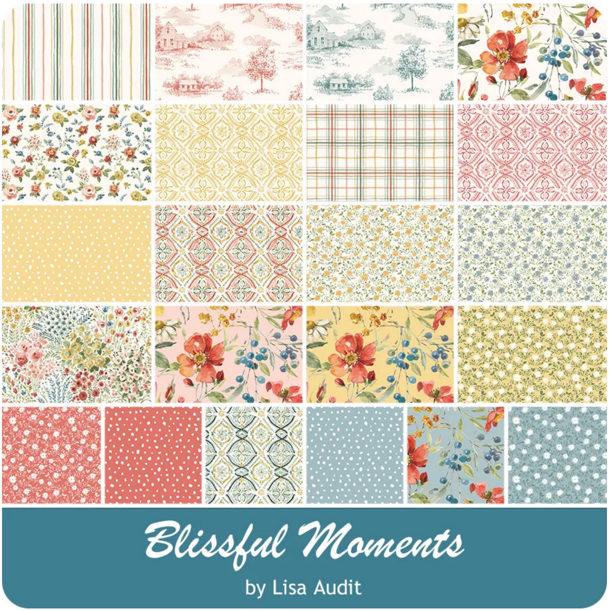 Blissful Moments 5" Charm Pack Stacker 42 Pcs 5­-18190­-42 Lisa Audit Riley Blake Designs