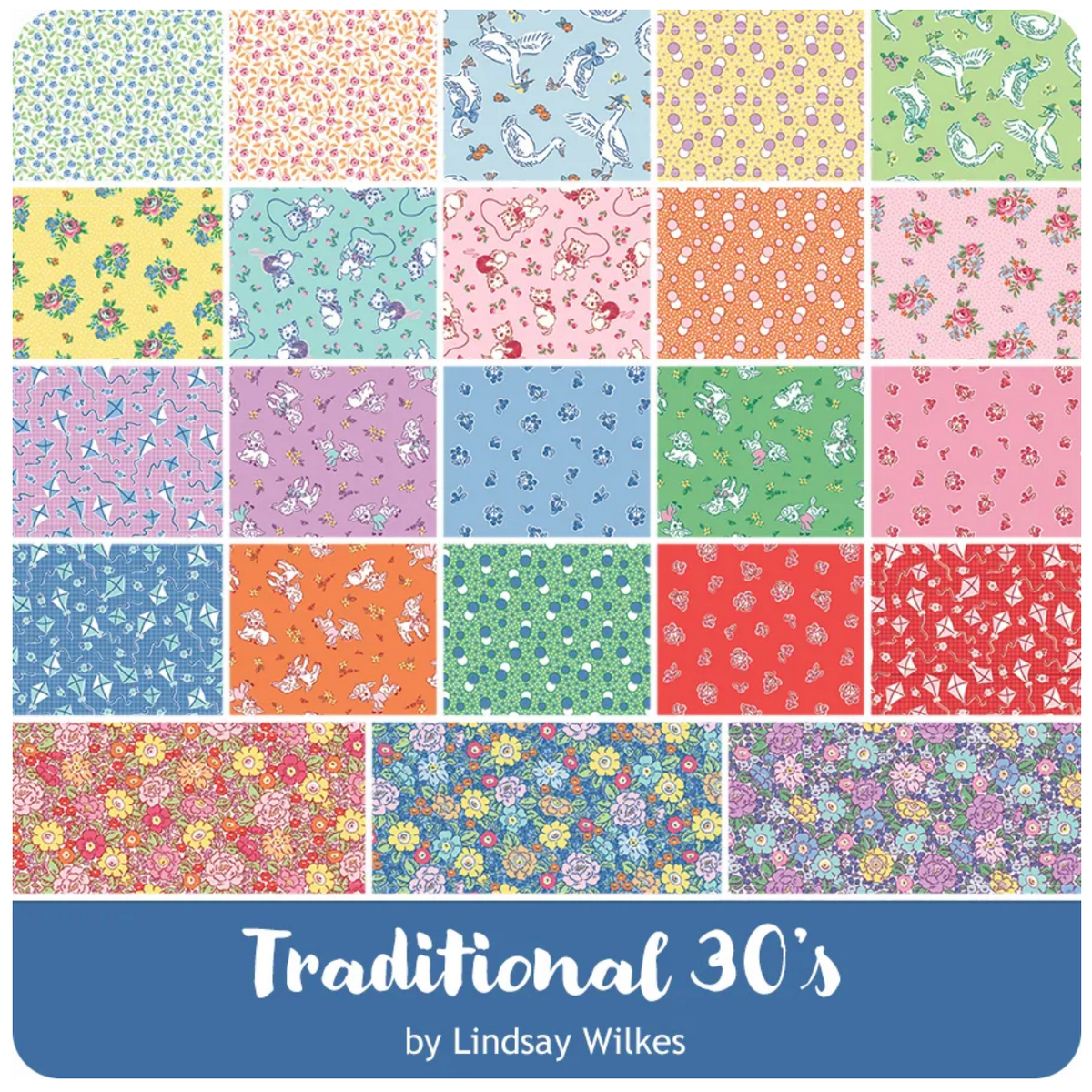 Traditional 30's 5" Charm Pack Stacker 42 Pcs 5­-18240­-42 Lindsay Wilkes Riley Blake Designs