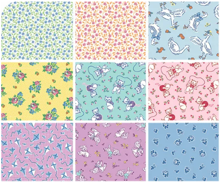 Traditional 30's C18243-PINK Kittens Pink Lindsay Wilkes Riley Blake Half Yard