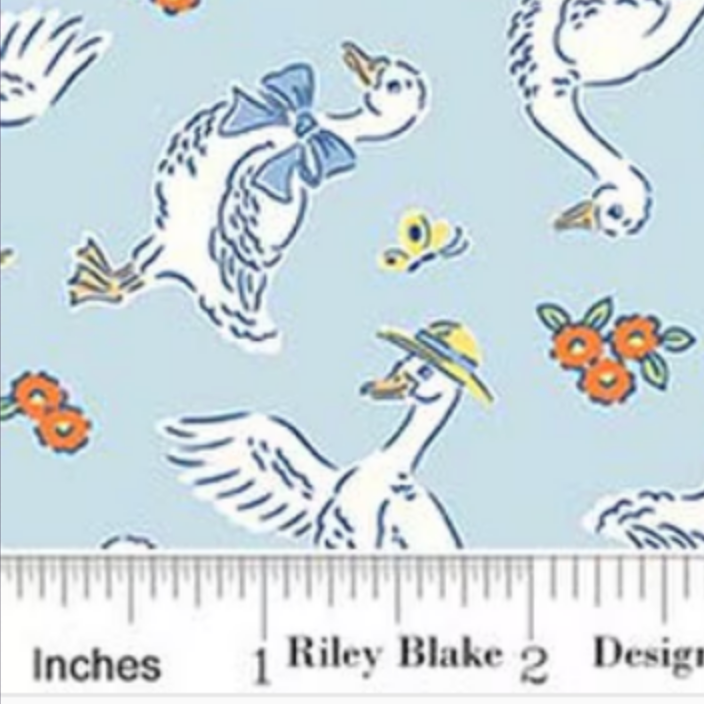 Traditional 30's C18240-BLUE Geese Blue Lindsay Wilkes Riley Blake Half Yard